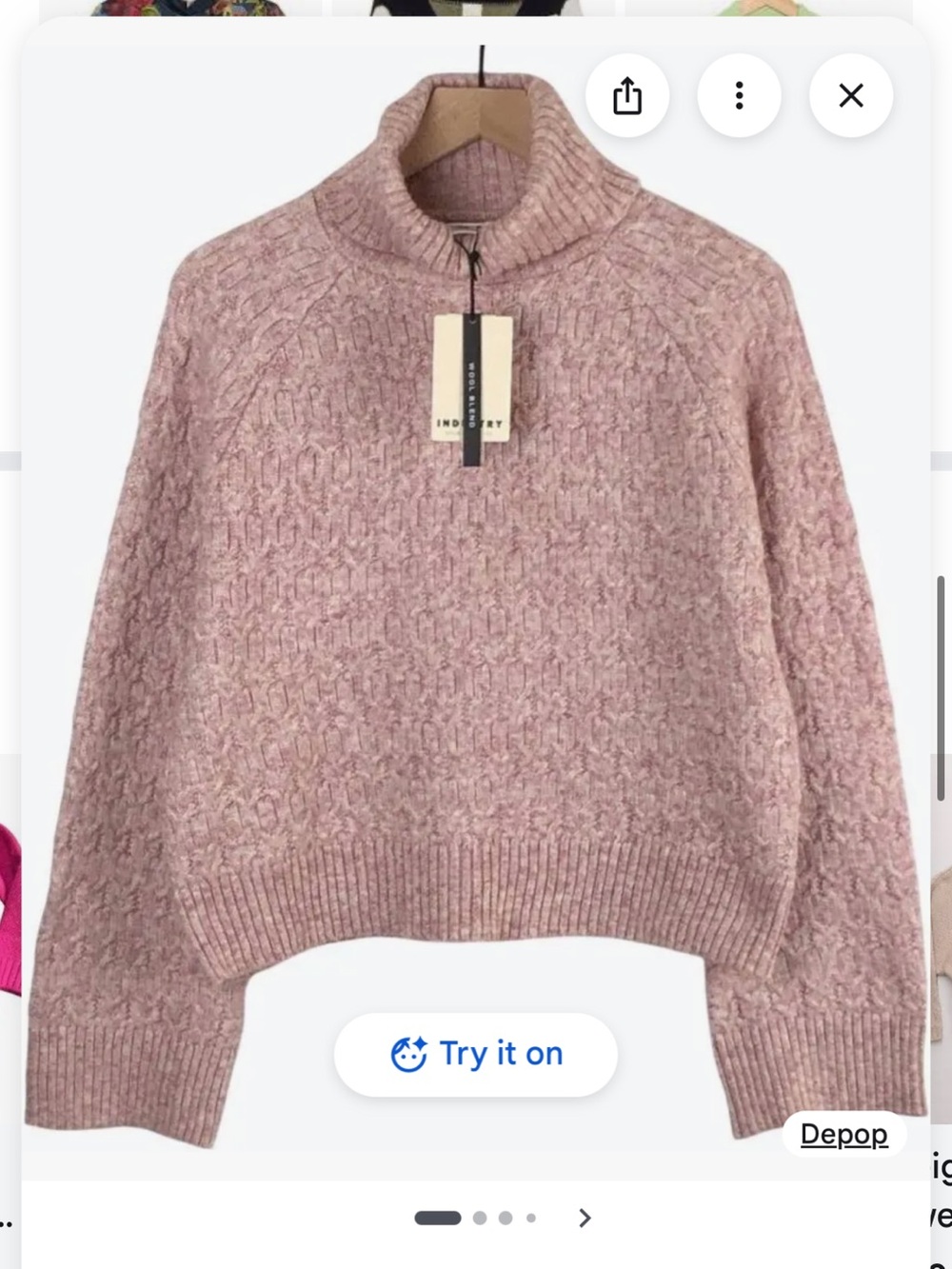 Industry Republic Clothing NWT Turtleneck Cable Knit Sweater